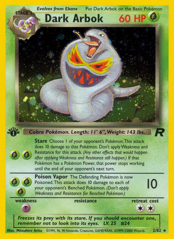 Pokémon Dark Arbok #02/82 Team Rocket 2 Holofoil Lightly Played Unlimited English Trading Card — catalog front, TCGplayer SKU 2961824