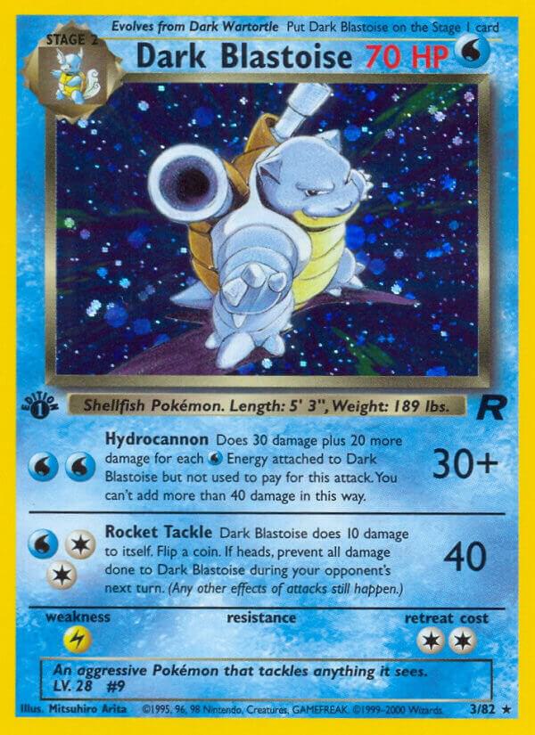 Pokémon Dark Blastoise #03/82 Team Rocket 3 Holofoil Damaged Unlimited Trading Card