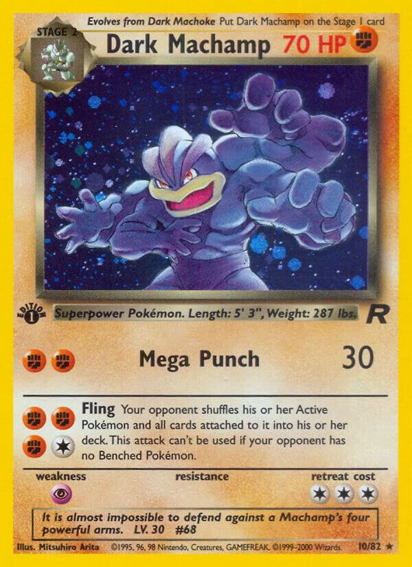 Pokémon Dark Machamp #10/82 Team Rocket 10 Holofoil Moderately Played Unlimited English Trading Card — catalog front, TCGplayer SKU 2961985