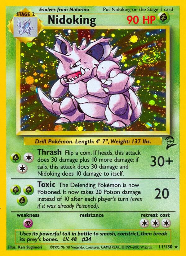 Pokémon Nidoking #011/130 Base Set 2 Holo Rare Holofoil Moderately Played English Trading Card — catalog front, TCGplayer SKU 2994330