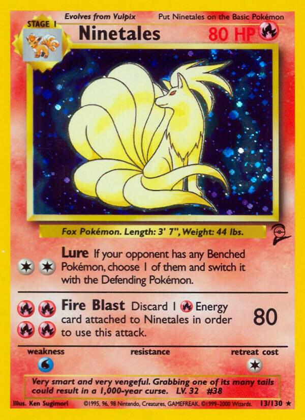 Pokémon Ninetales #013/130 Base Set 2 Holo Rare Holofoil Moderately Played English Trading Card — catalog front, TCGplayer SKU 2994340