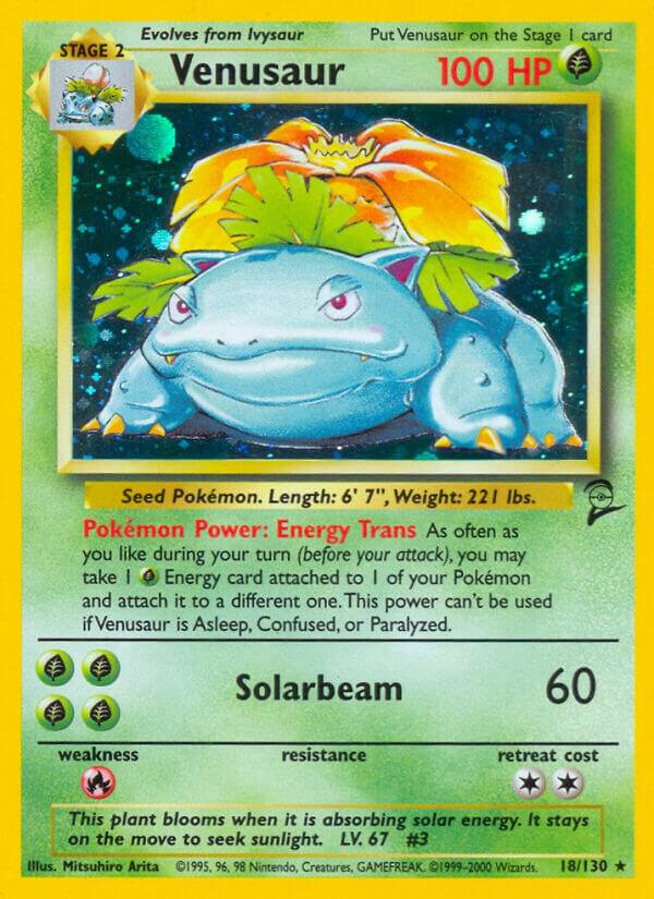Pokémon Venusaur #018/130 Base Set 2 Holo Rare Holofoil Lightly Played Trading Card