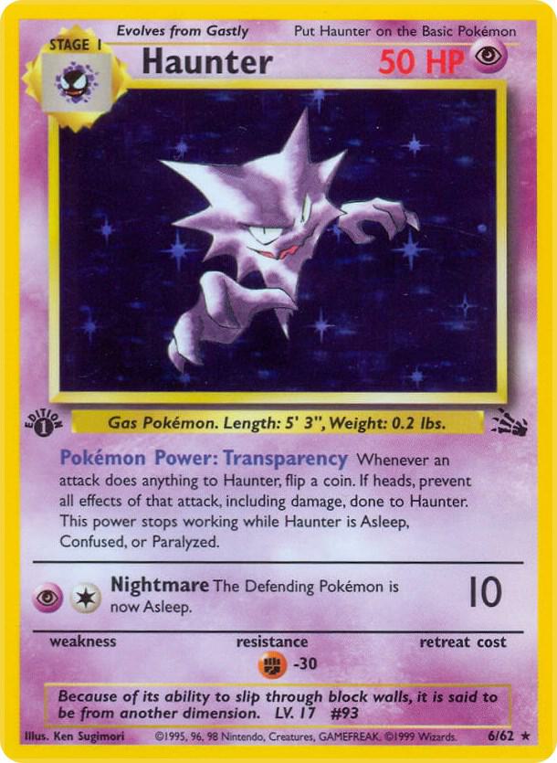 Pokémon Haunter #06/62 Fossil 6 Holofoil Lightly Played Unlimited Trading Card