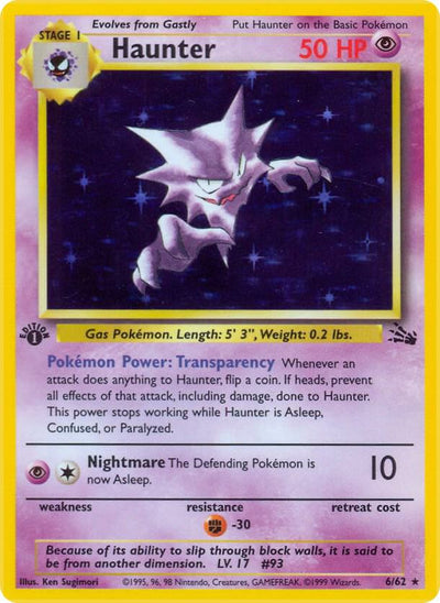 Pokémon Haunter #06/62 Fossil 6 Holofoil Lightly Played Unlimited Trading Card