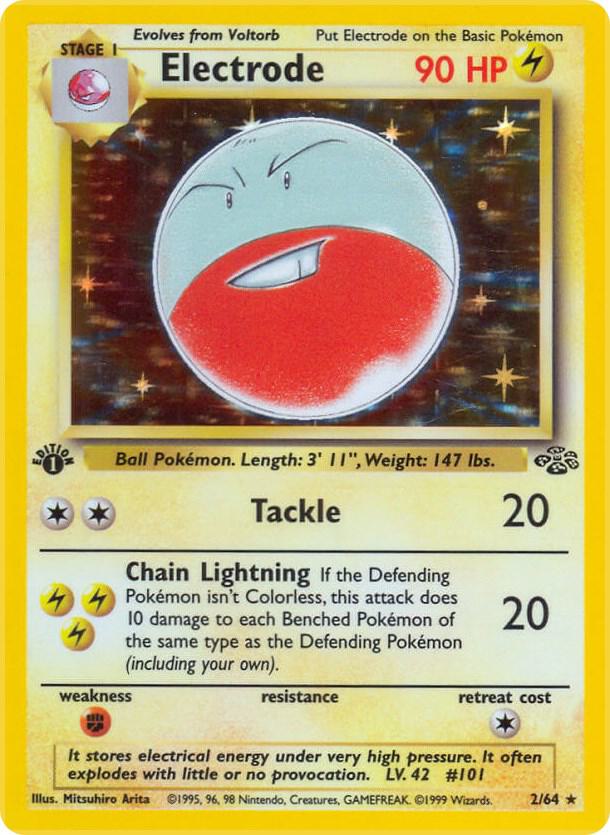 Pokémon Electrode #02/64 Jungle 2 Holofoil Lightly Played Unlimited English Trading Card — catalog front, TCGplayer SKU 2998157