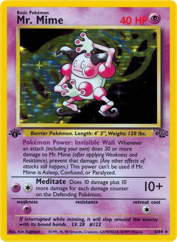 Pokémon Mr. Mime #06/64 Jungle 6 Holofoil Heavily Played 1st Edition Trading Card