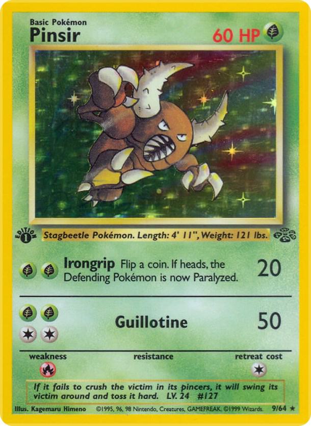 Pokémon Pinsir #09/64 Jungle 9 Holofoil Moderately Played Unlimited English Trading Card — catalog front, TCGplayer SKU 2998393