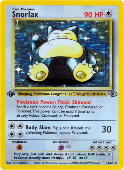 Pokémon Snorlax #11/64 Jungle 11 Holofoil Near Mint Unlimited Trading Card