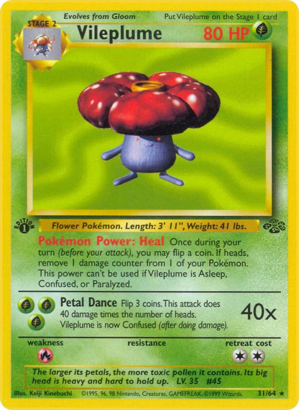 Pokémon Vileplume #31/64 Jungle 31 Non-Foil Near Mint Unlimited English Trading Card — catalog front, TCGplayer SKU 2998571