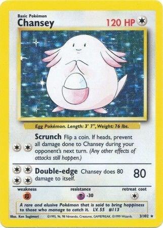 Pokémon Chansey #003/102 Base Set Holo Rare Holofoil Near Mint English Trading Card — catalog front, TCGplayer SKU 2999647