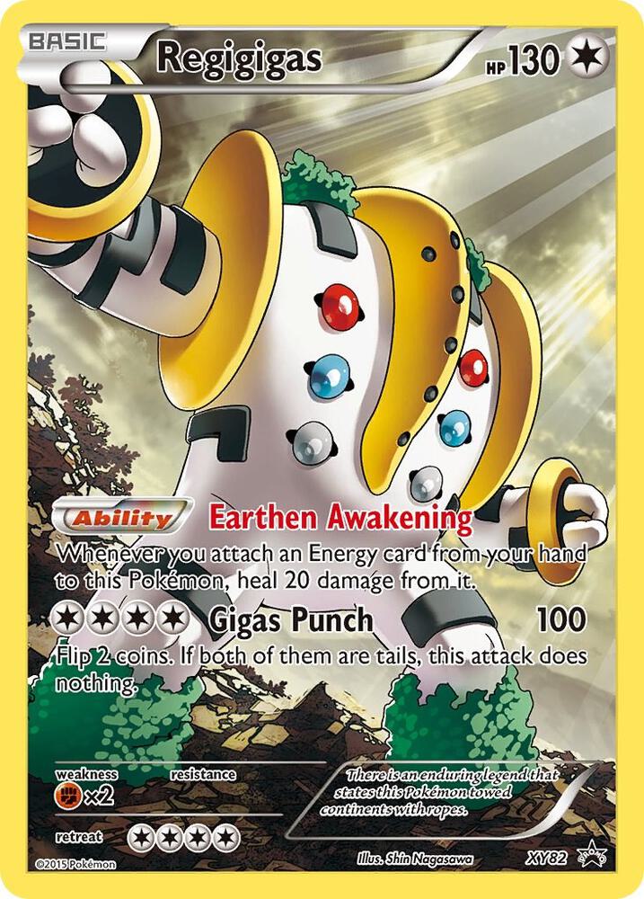 Pokémon Regigigas #XY82 XY Promos Full Art Promo Holofoil Moderately Played English Trading Card — catalog front, TCGplayer SKU 3007704