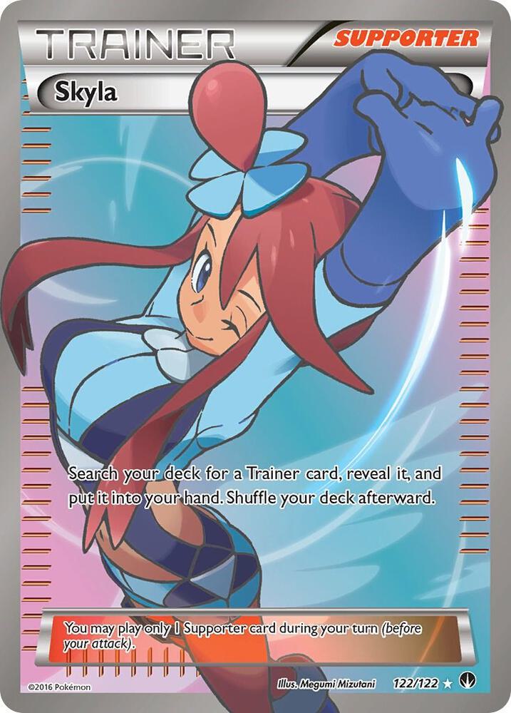 Pokémon Skyla #122/122 XY - BREAKpoint Ultra Rare Holofoil Near Mint Trading Card