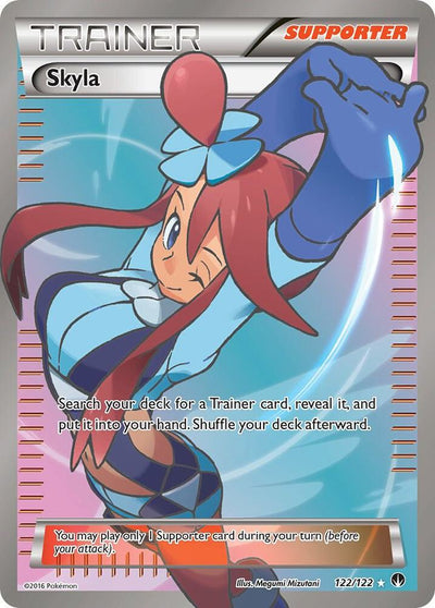 Pokémon Skyla #122/122 XY - BREAKpoint Ultra Rare Holofoil Lightly Played English Trading Card — catalog front, TCGplayer SKU 3067711