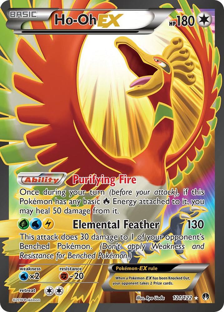 Pokémon Ho-Oh EX #121/122 XY - BREAKpoint Full Art Holofoil Near Mint Trading Card