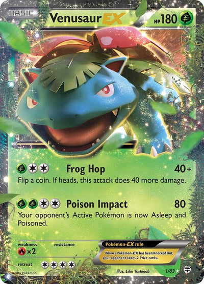 Pokémon Venusaur EX #1/83 Generations Ultra Rare Holofoil Near Mint English Trading Card — catalog front, TCGplayer SKU 3083629