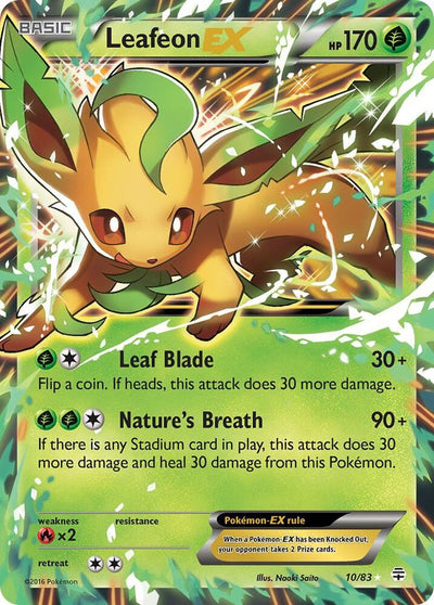 Pokémon Leafeon EX #10/83 Generations Ultra Rare Holofoil Near Mint Trading Card