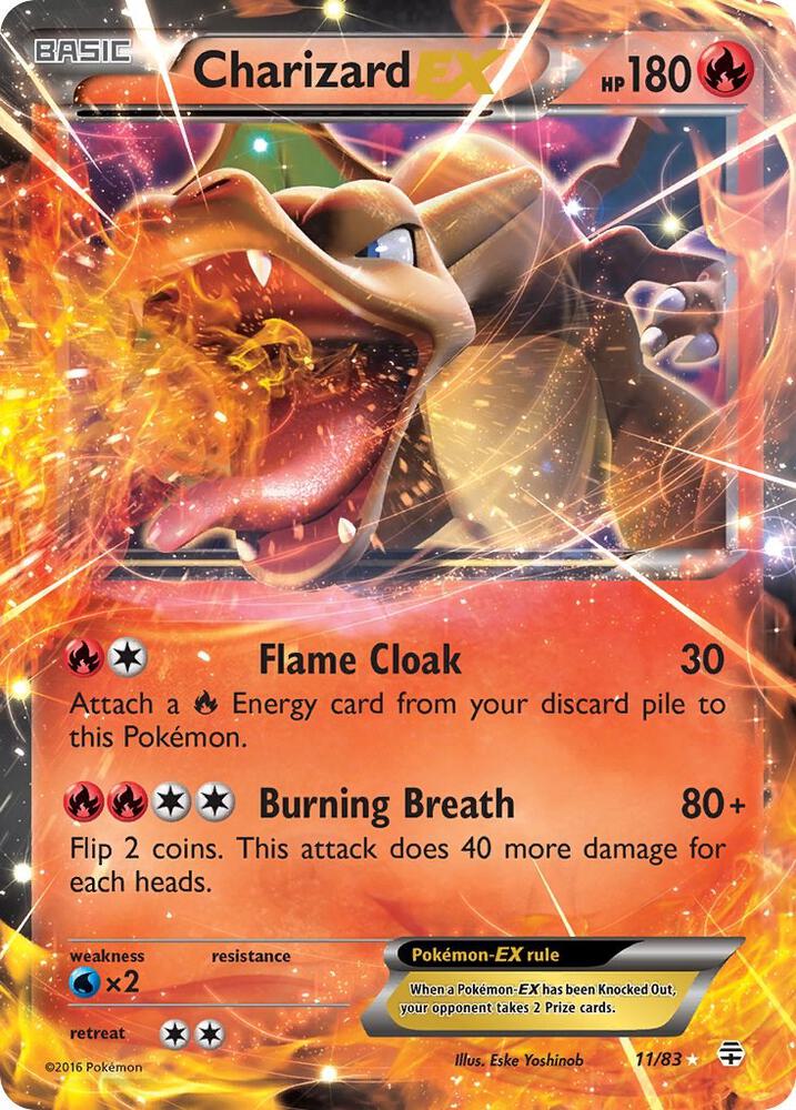 Pokémon Charizard EX #11/83 Generations Ultra Rare Holofoil Near Mint English Trading Card — catalog front, TCGplayer SKU 3083724