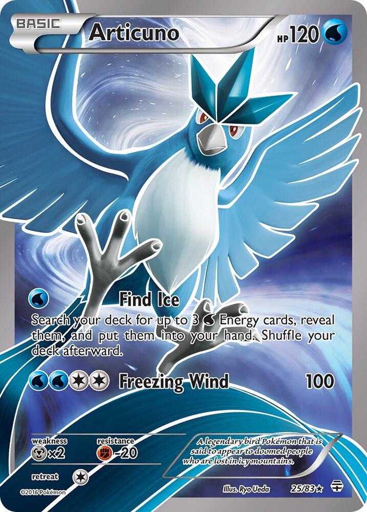 Pokémon Articuno #25/83 Generations Holo Rare Holofoil Lightly Played Trading Card