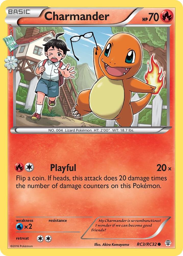 Pokémon Charmander #RC3/RC32 Generations: Radiant Collection Common Non-Foil Lightly Played English Trading Card — catalog front, TCGplayer SKU 3085866