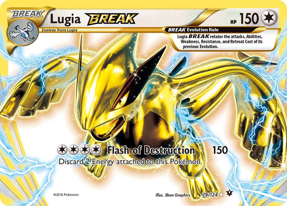 Pokémon Lugia BREAK #79/124 XY - Fates Collide Rare BREAK Holofoil Near Mint Trading Card