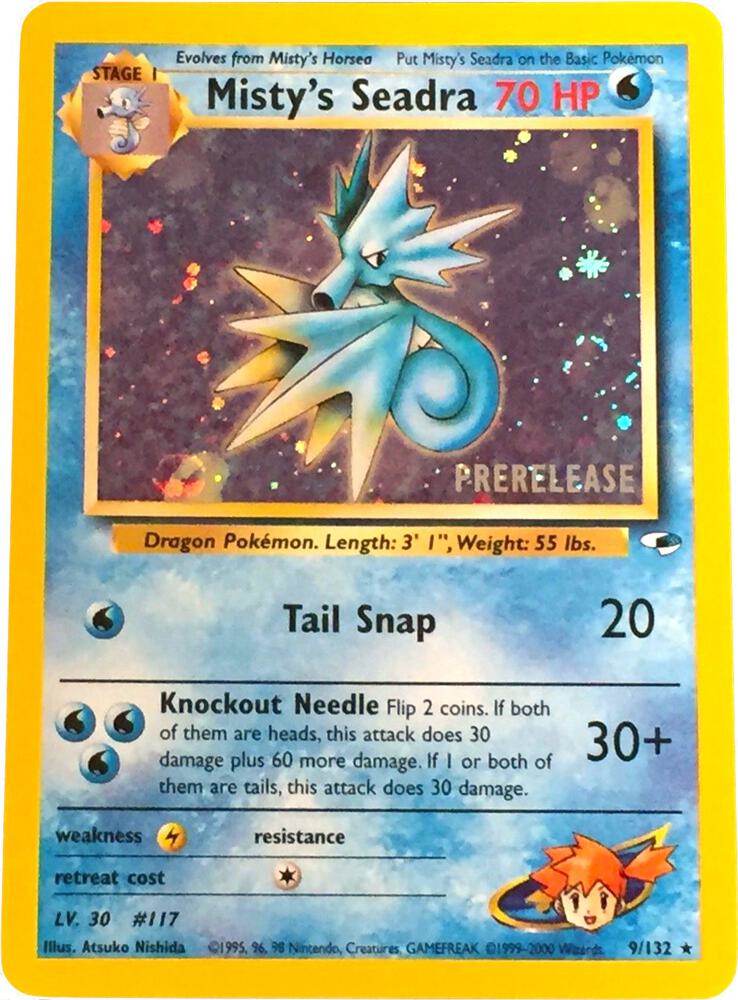 Pokémon Misty's Seadra #009/132 WoTC Promo Prerelease Holofoil Lightly Played English Trading Card — catalog front, TCGplayer SKU 3239165