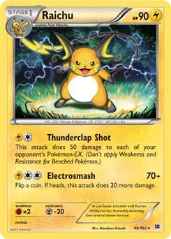 Pokémon Raichu - 49/162 (XY BREAKthrough) #049/162 Deck Exclusives Cracked Ice Holo Holofoil Near Mint English Trading Card — catalog front, TCGplayer SKU 3239266