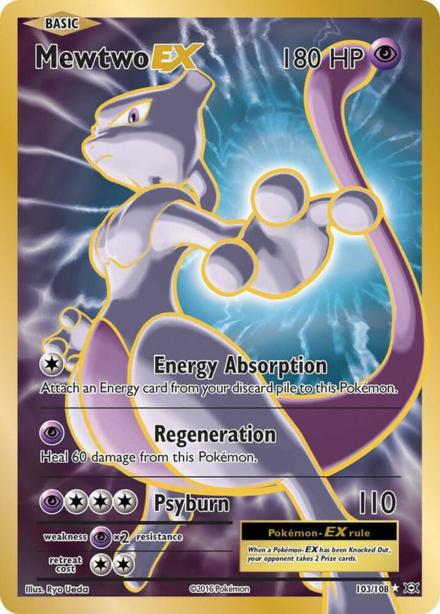 Pokémon Mewtwo EX #103/108 Evolutions Full Art Holofoil Near Mint English Trading Card — catalog front, TCGplayer SKU 3243803