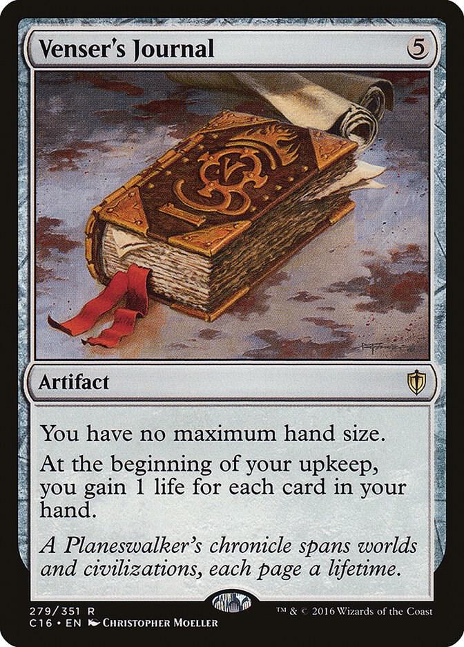 Magic Venser's Journal #279 Commander 2016 Rare Non-Foil Near Mint English Trading Card — catalog front, TCGplayer SKU 3247314