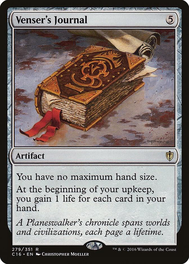 Magic Venser's Journal #279 Commander 2016 Rare Non-Foil Near Mint English Trading Card — catalog front, TCGplayer SKU 3247314