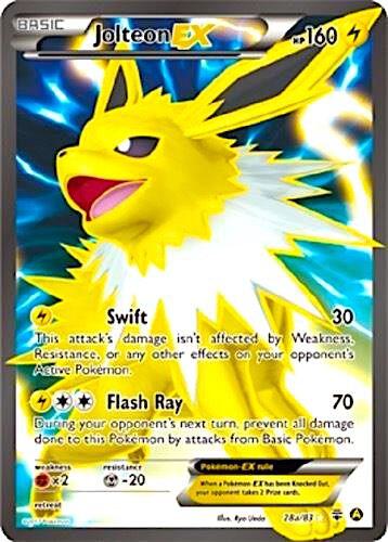 Pokémon Jolteon EX - 28a/83 #028a/083 Alternate Art Promos Promo Holofoil Near Mint Trading Card
