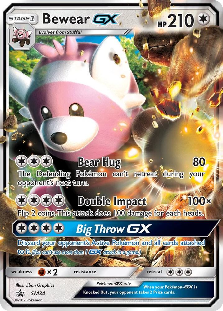 Pokémon Bewear GX #SM34 SM Promos Promo Holofoil Near Mint English Trading Card — catalog front, TCGplayer SKU 3372868