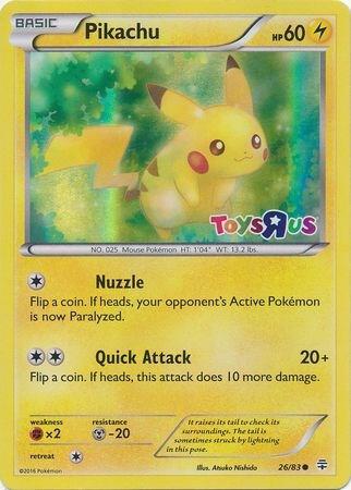 Pokémon Pikachu - 26/83 #026/083 Miscellaneous Cards & Products Toys R Us Holofoil Moderately Played Trading Card