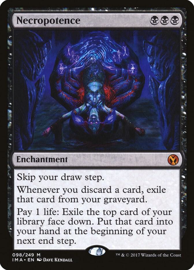 Magic Necropotence #98 Iconic Masters Mythic Rare Non-Foil Near Mint Trading Card
