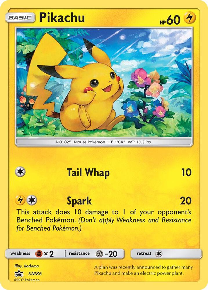 Pokémon Pikachu #SM86 SM Promos Promo Holofoil Lightly Played English Trading Card — catalog front, TCGplayer SKU 3544558