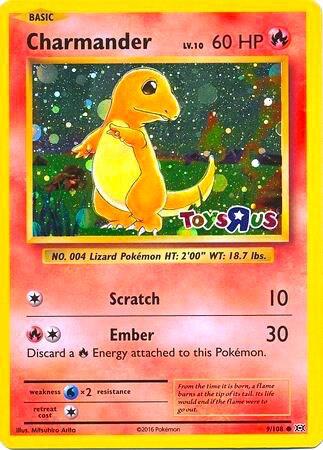 Pokémon Charmander - 9/108 #009/108 Miscellaneous Cards & Products Toys R Us Promo Holofoil Lightly Played Trading Card