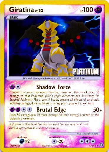 Pokémon Giratina - 4/146 [Platinum] #004/146 Burger King Promos Promo Reverse Holofoil Moderately Played English Trading Card — catalog front, TCGplayer SKU 3568053