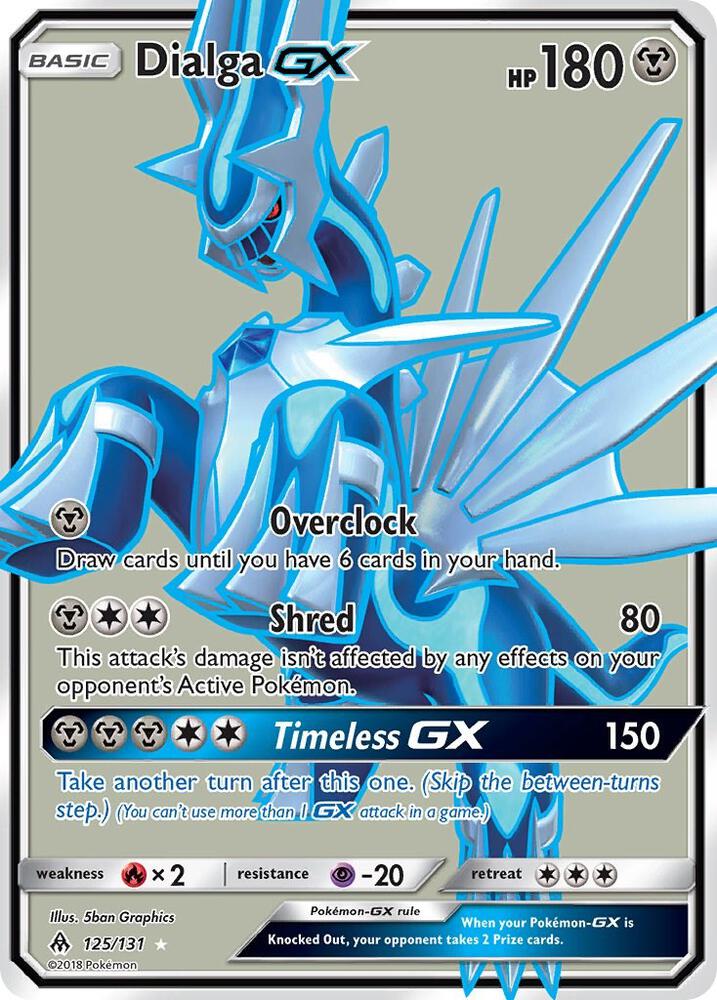 Pokémon Dialga GX #125/131 SM - Forbidden Light Full Art Holofoil Lightly Played English Trading Card — catalog front, TCGplayer SKU 3643174