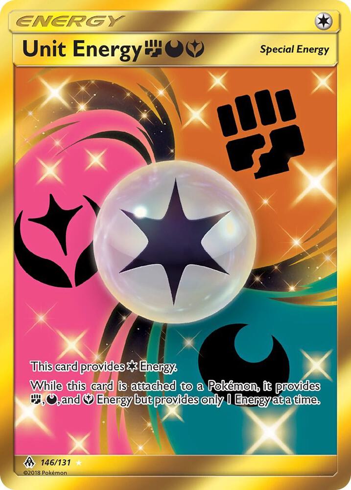 Pokémon Unit Energy FDY #146/131 SM - Forbidden Light Secret Holofoil Damaged English Trading Card — catalog front, TCGplayer SKU 3643597