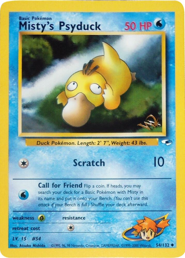Pokémon Misty's Psyduck [W Stamped] #054/132 WoTC Promo Promo Non-Foil Lightly Played Trading Card
