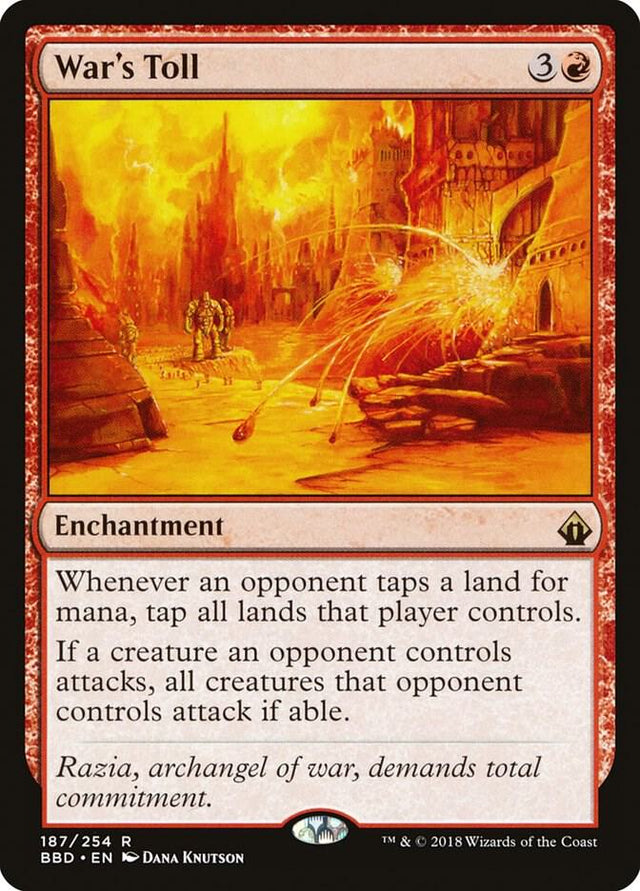 Magic War's Toll #187 Battlebond Rare Non-Foil Near Mint English Trading Card — catalog front, TCGplayer SKU 3751659