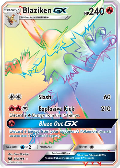 Pokémon Blaziken GX #170/168 SM - Celestial Storm Secret Holofoil Near Mint Trading Card