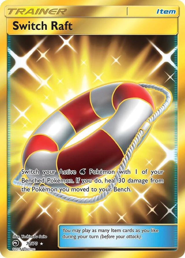 Pokémon Switch Raft #77/70 Dragon Majesty Secret Holofoil Near Mint English Trading Card — catalog front, TCGplayer SKU 3846272