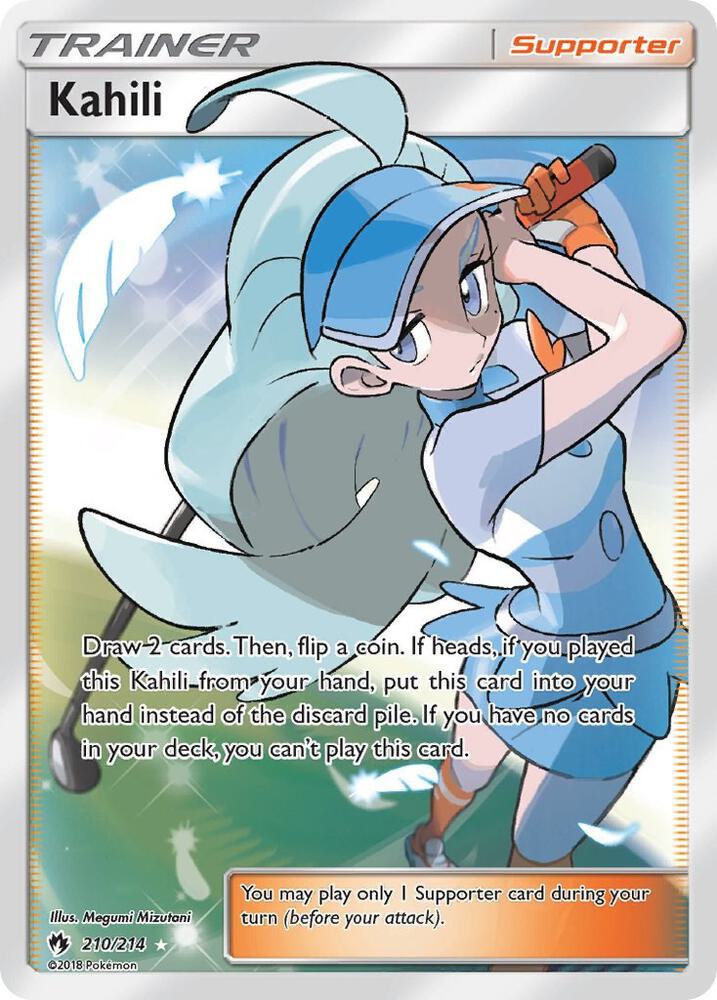 Pokémon Kahili #210/214 SM - Lost Thunder Full Art Holofoil Moderately Played Trading Card