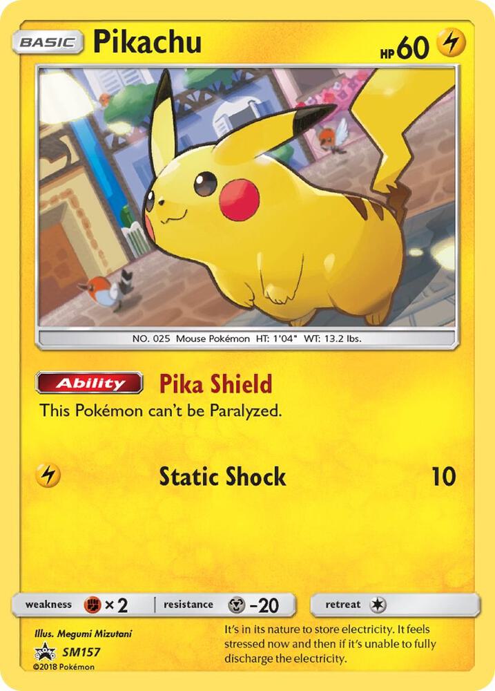 Pokémon Pikachu #SM157 SM Promos Promo Holofoil Lightly Played Trading Card