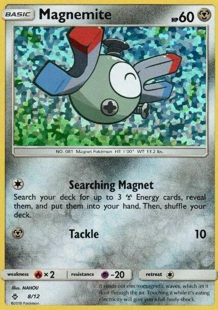 Pokémon Magnemite #008/012 McDonald's Promos 2018 Promo Holofoil Near Mint English Trading Card — catalog front, TCGplayer SKU 3912973
