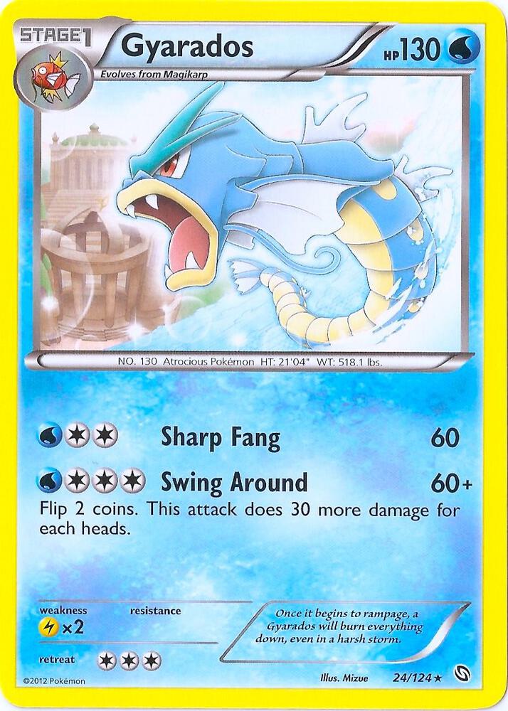Pokémon Gyarados - 24/124 #024/124 Blister Exclusives Cosmos Holo Holofoil Moderately Played English Trading Card — catalog front, TCGplayer SKU 3913628