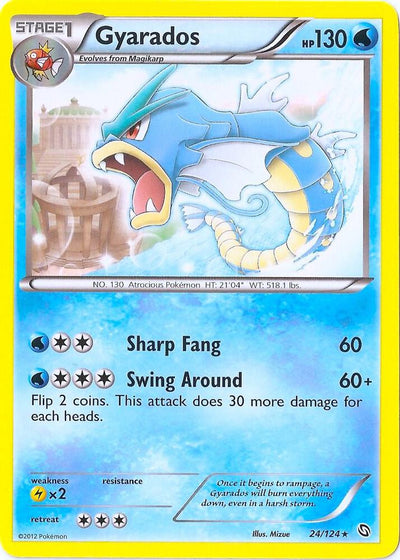 Pokémon Gyarados - 24/124 #024/124 Blister Exclusives Cosmos Holo Holofoil Moderately Played English Trading Card — catalog front, TCGplayer SKU 3913628