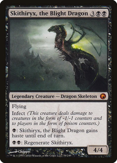 Magic Skithiryx, the Blight Dragon #79 Scars of Mirrodin Mythic Rare Non-Foil Lightly Played English Trading Card — catalog front, TCGplayer SKU 393961