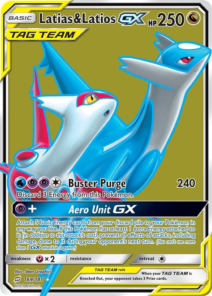 Pokémon Latias & Latios GX #169/181 SM - Team Up Full Art Holofoil Near Mint Trading Card