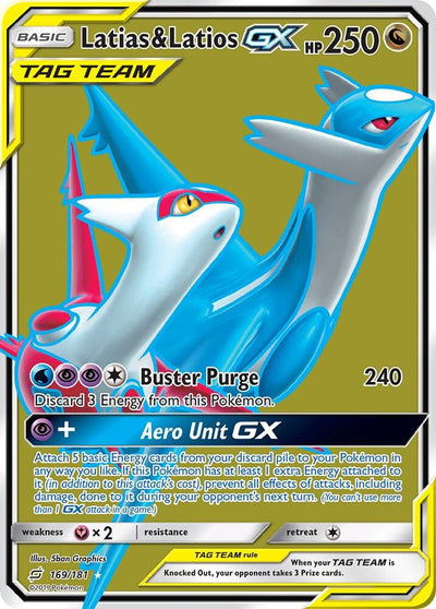 Pokémon Latias & Latios GX #169/181 SM - Team Up Full Art Holofoil Near Mint Trading Card